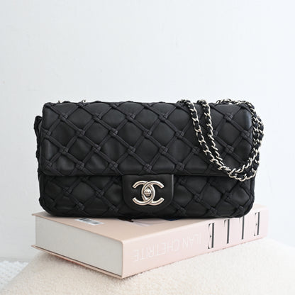 Chanel Lambskin Canebiers Net Flap Bag Small