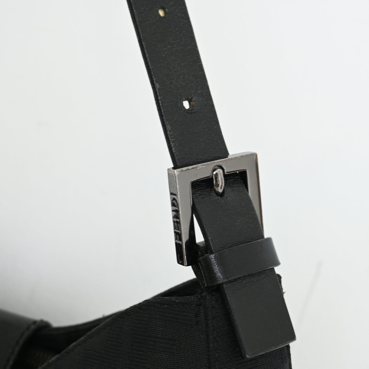 Fendi Zucca Black Canvas Shoulder Bag