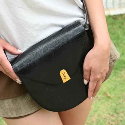 YSL Crossbody Lizard Embossed Leather