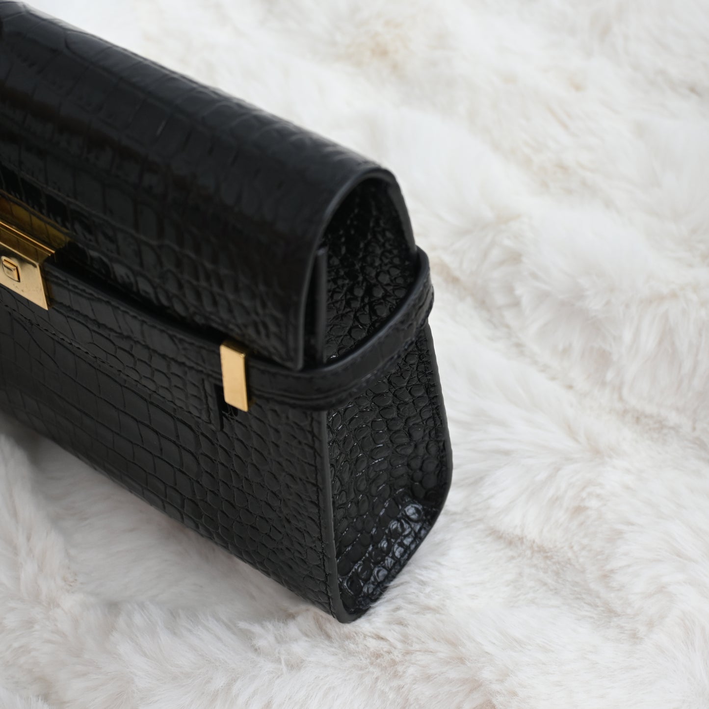 YSL Manhattan Small with Croc Embossed
