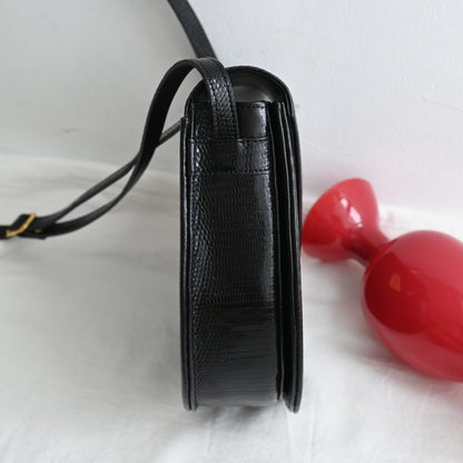 YSL Crossbody Lizard Embossed Leather