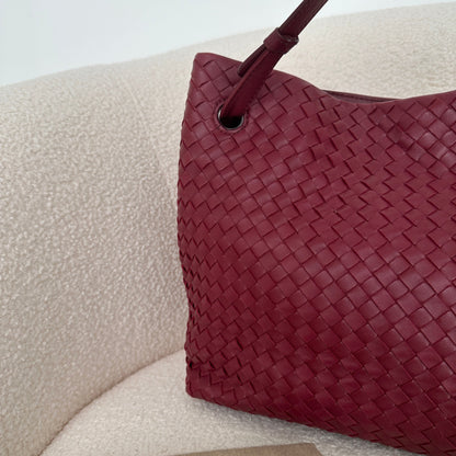 Bottega Veneta Intrecciato Garda Bag Burgundy - Leluxe Vintage Sdn. Bhd.