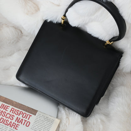 Celine Double Flap Black Kelly