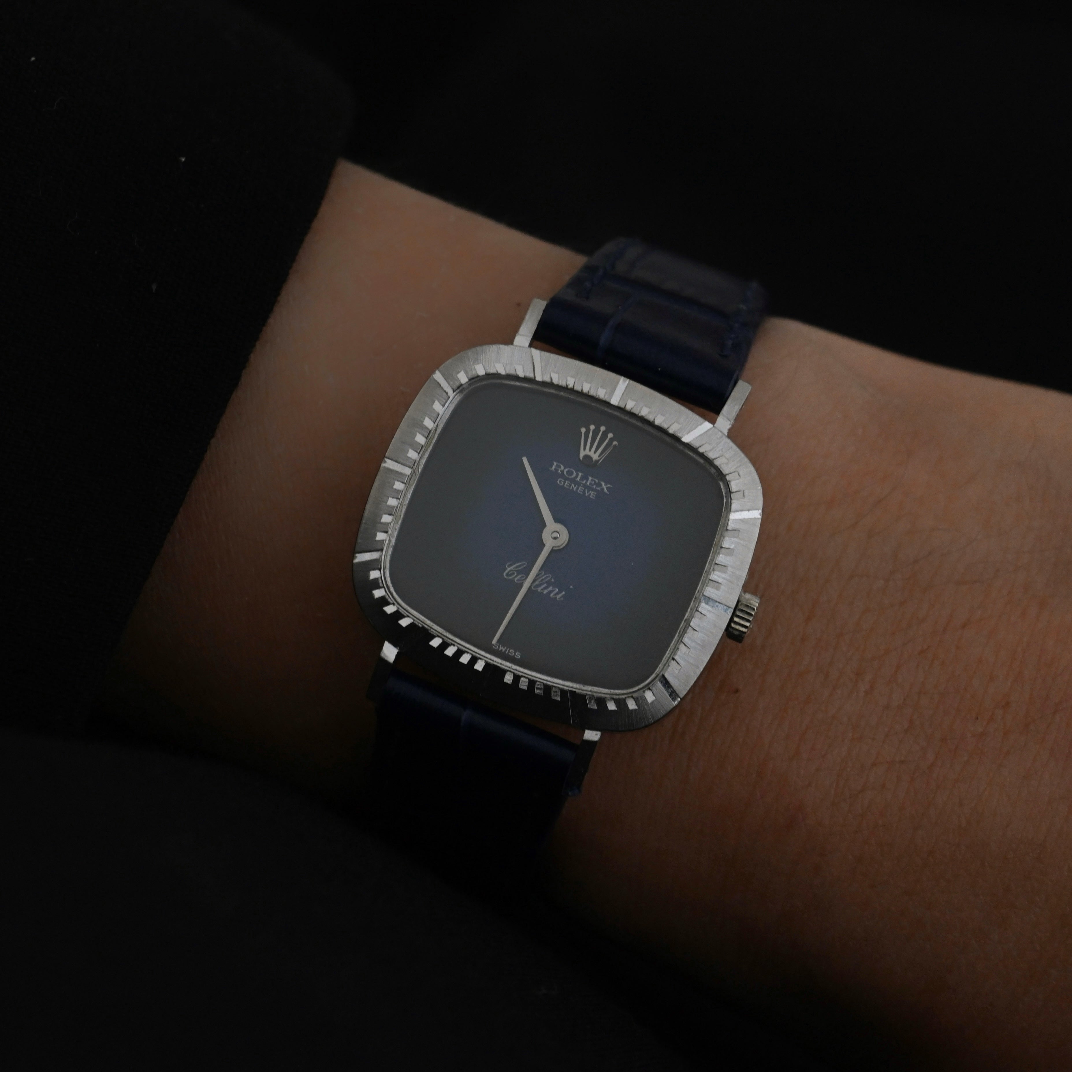 Rolex Cellini 4082 WG Gradient Blue Watch - Leluxe Vintage Sdn. Bhd.