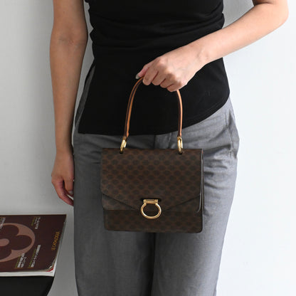Celine Triomphe Monogram Double Flap Kelly Small