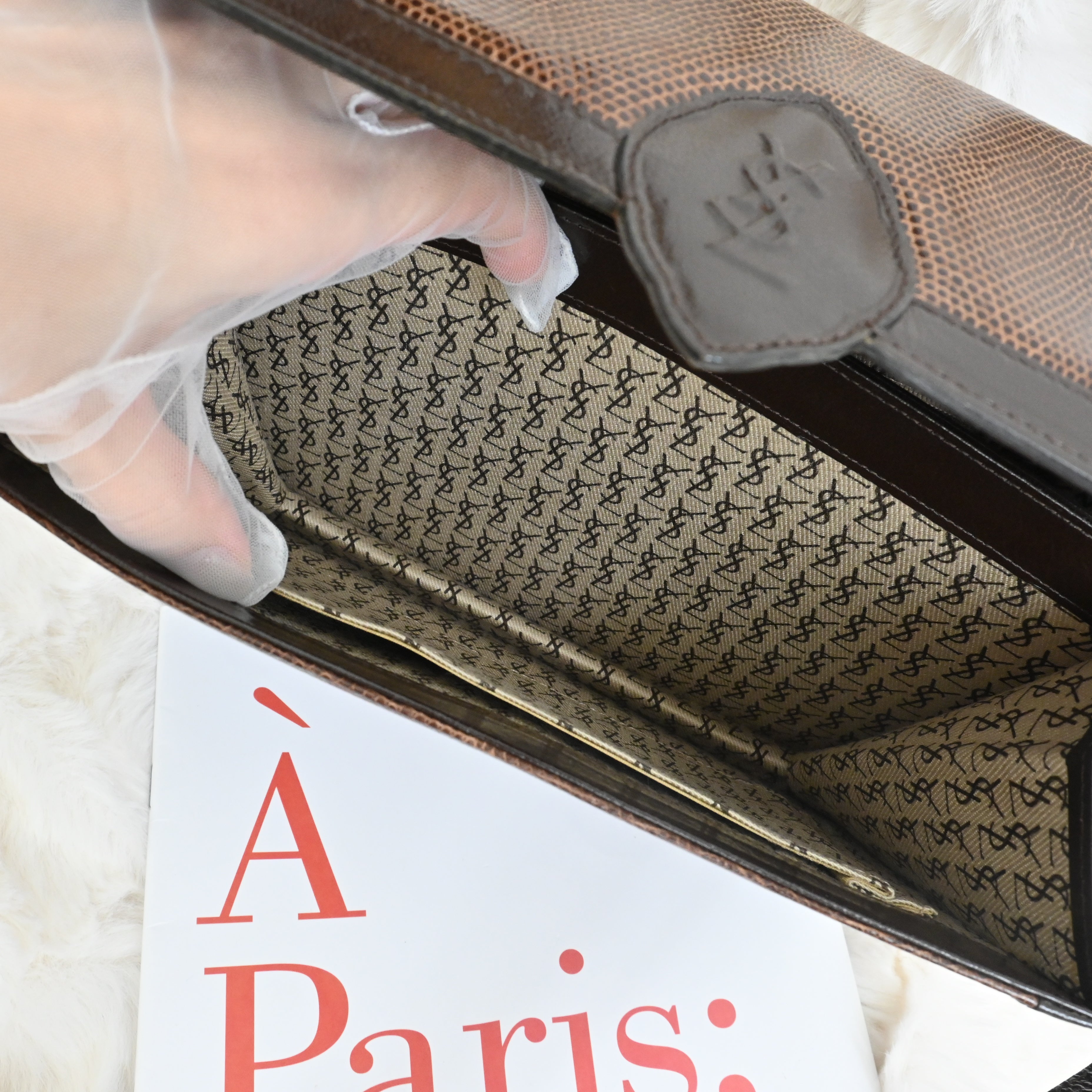 Yves Saint Laurent Lizard Leather Shoulder Bag – Leluxe Vintage