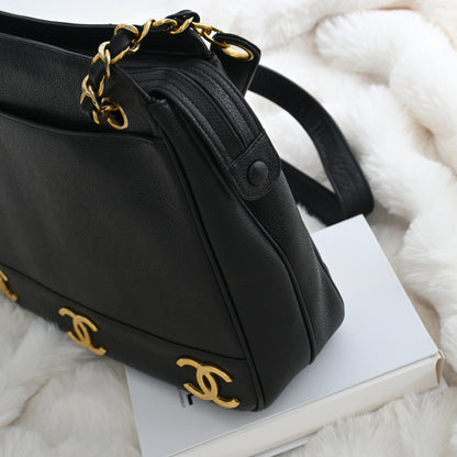 Chanel Triple CC Logo Chain Tote with Gold Ball