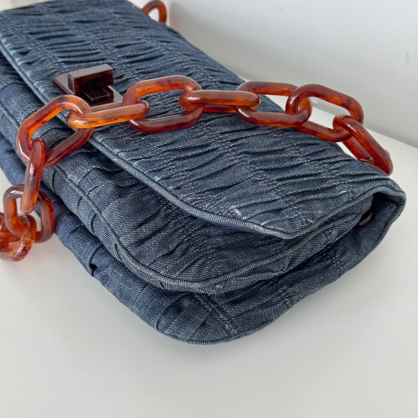 Prada Denim Gaufre Shoulder bag