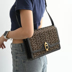 Celine Horse Carriage Brown Macadam Cloth Shoulder Bag