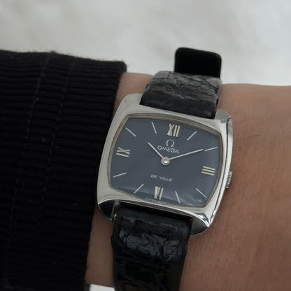 Omega Navy Dial with Silver Case