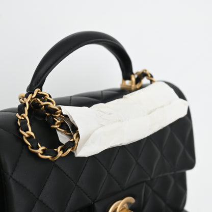 Chanel Mini Flap Top Handle Lambskin