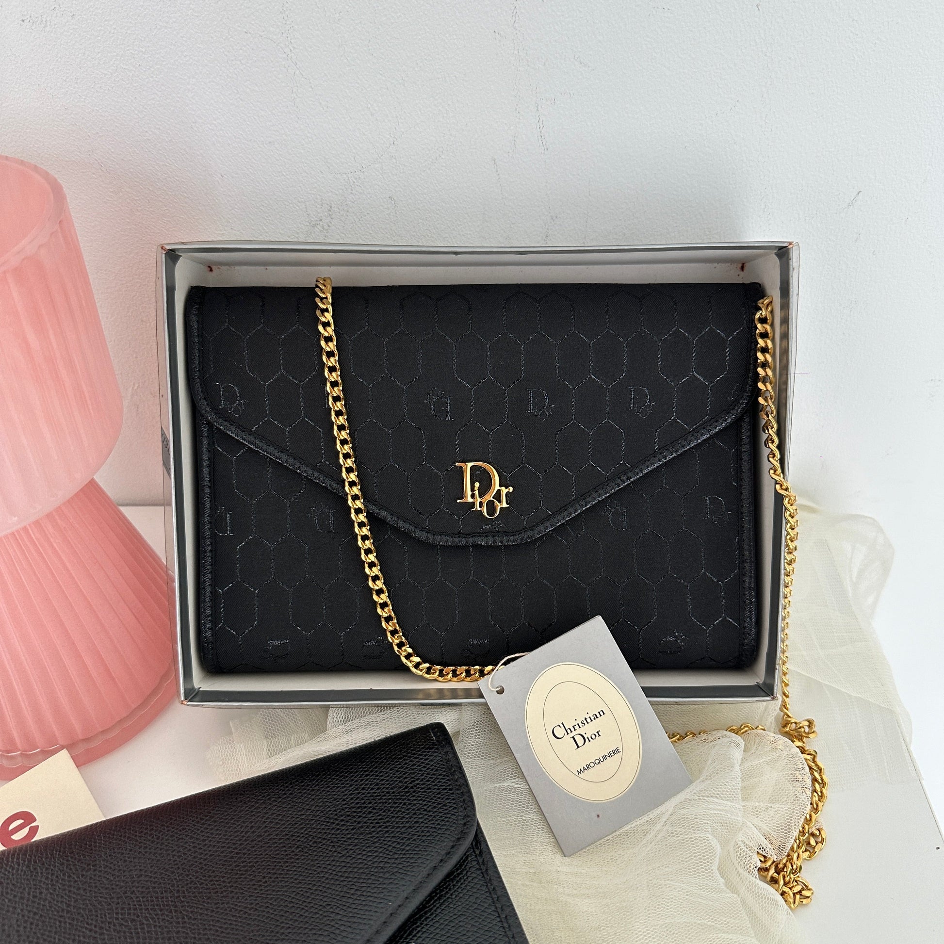 Dior Black Honeycomb Fabric - Leluxe Vintage Sdn. Bhd.