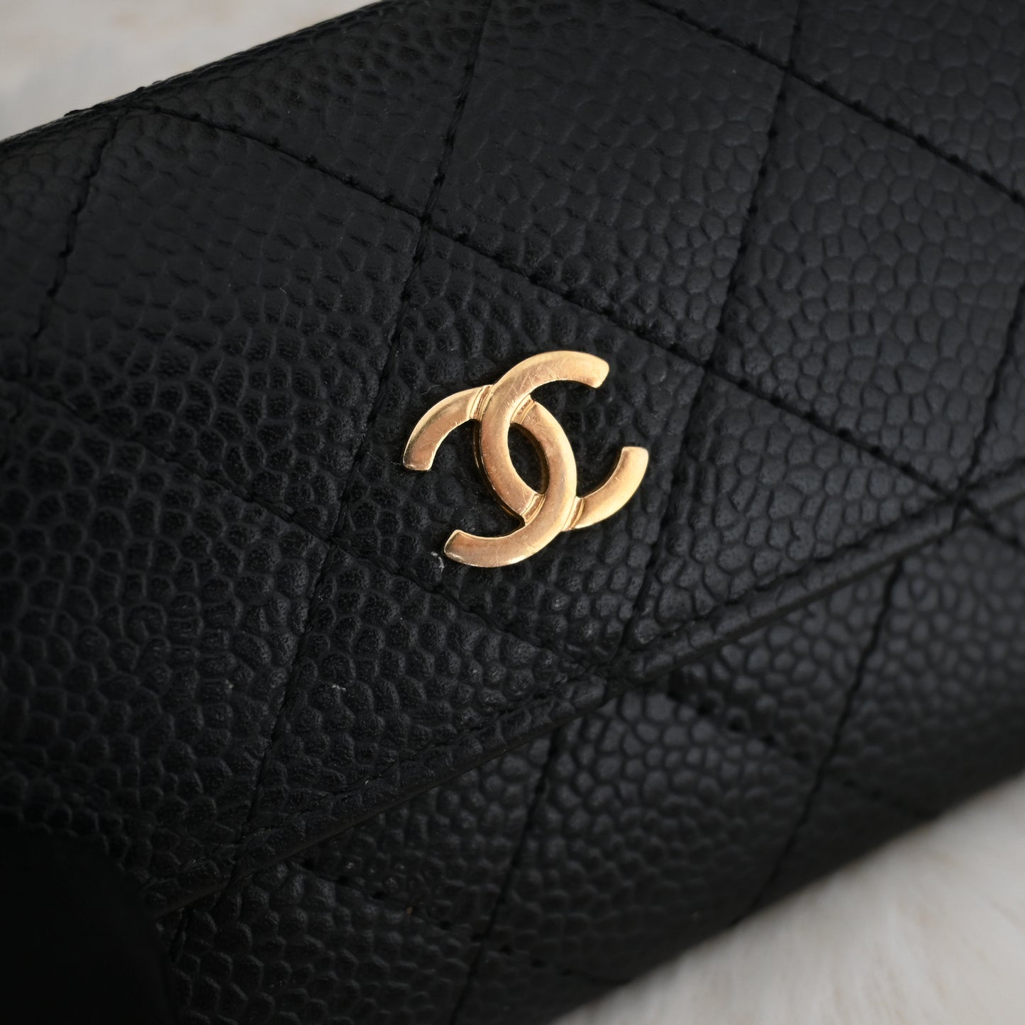 Chanel Quilted Flap Cardholder Black Caviar