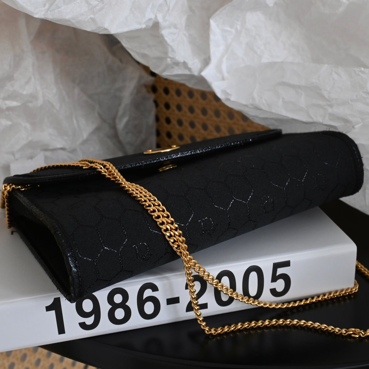 Dior Black Honeycomb Chain Bag