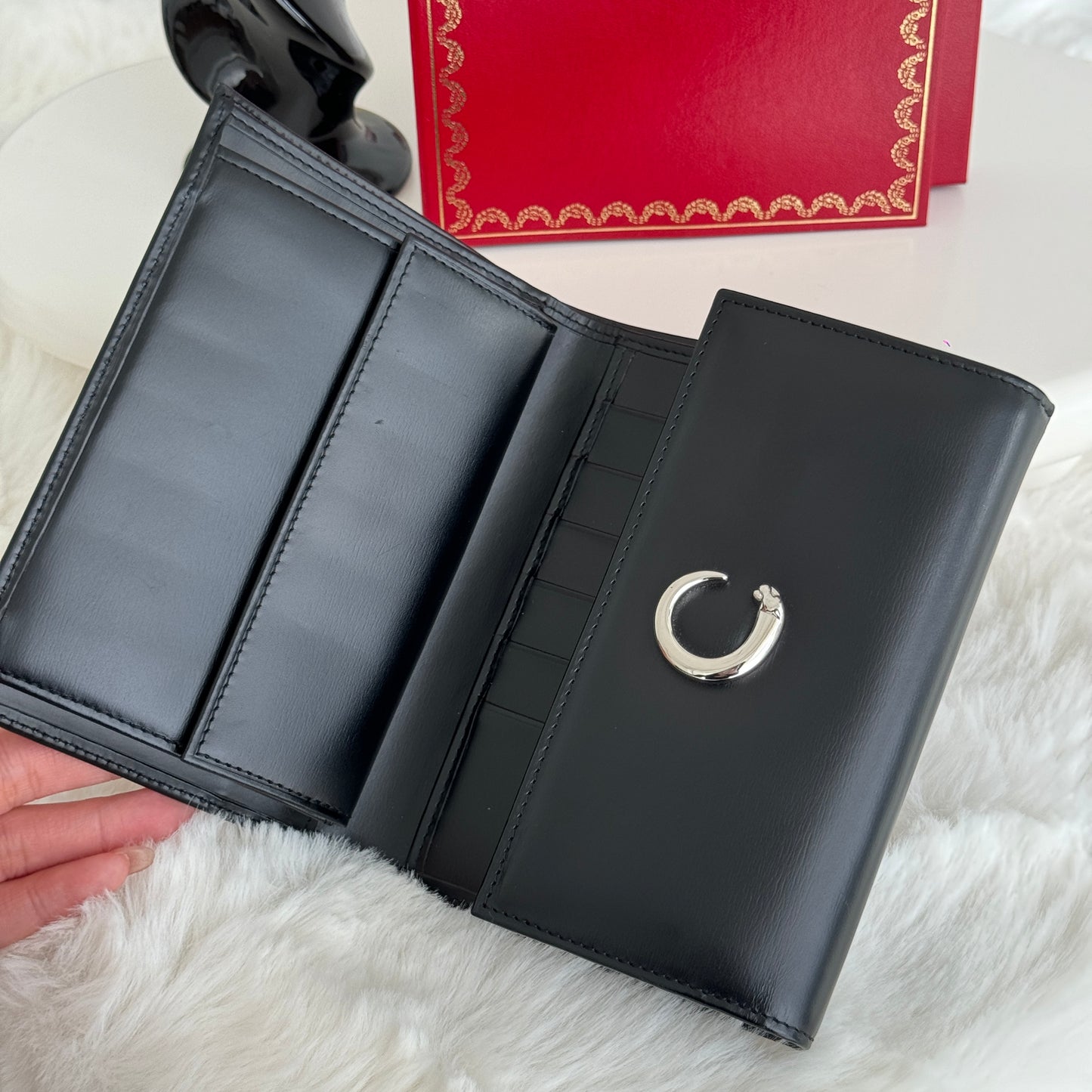 Cartier Panthere Leather Wallet Black