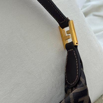 Fendi Zucca Monogram Double Zipper Hobo