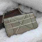 Christian Dior Diorama Metallic Patent Wallet On Chain