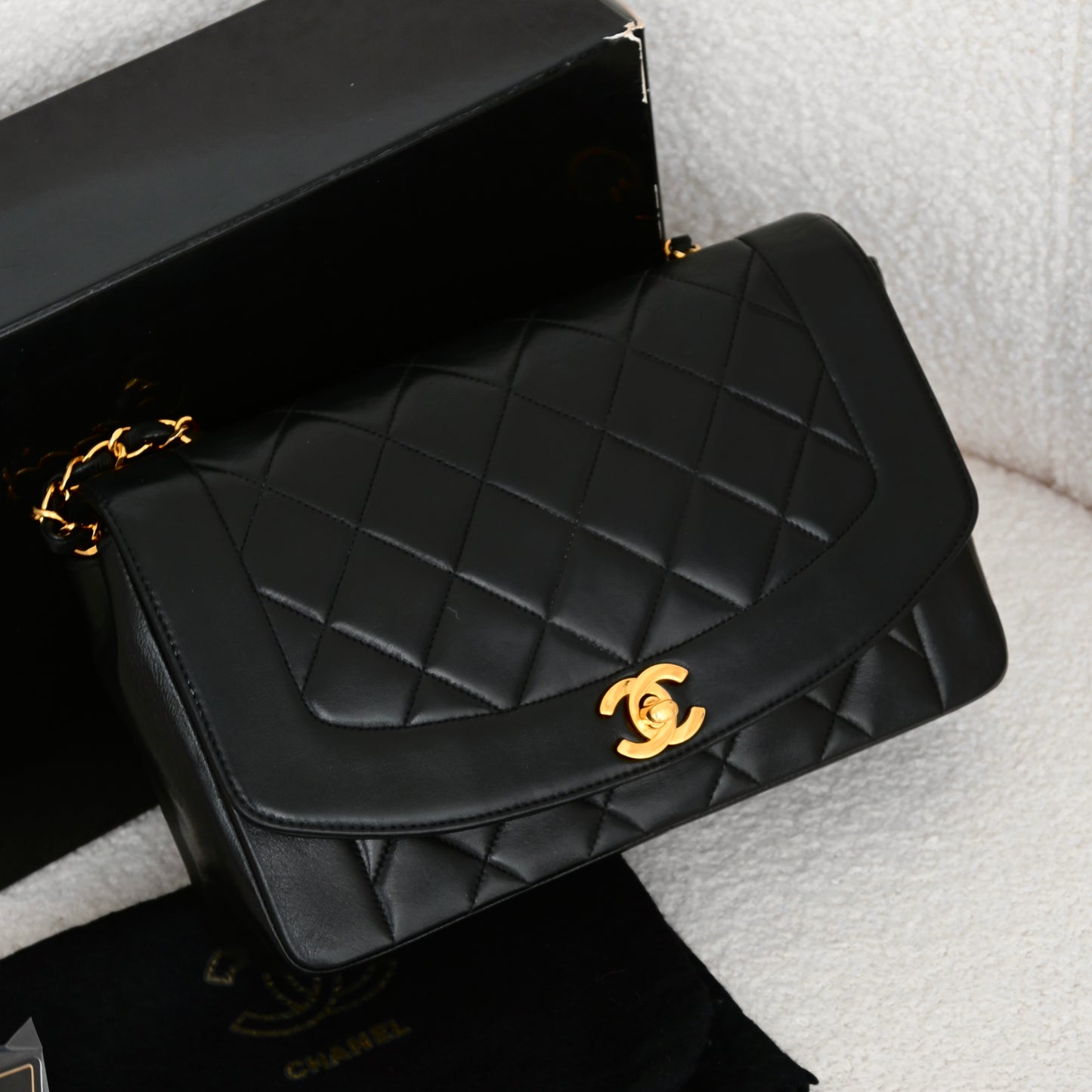 Chanel Diana Flap Medium Black Lambskin