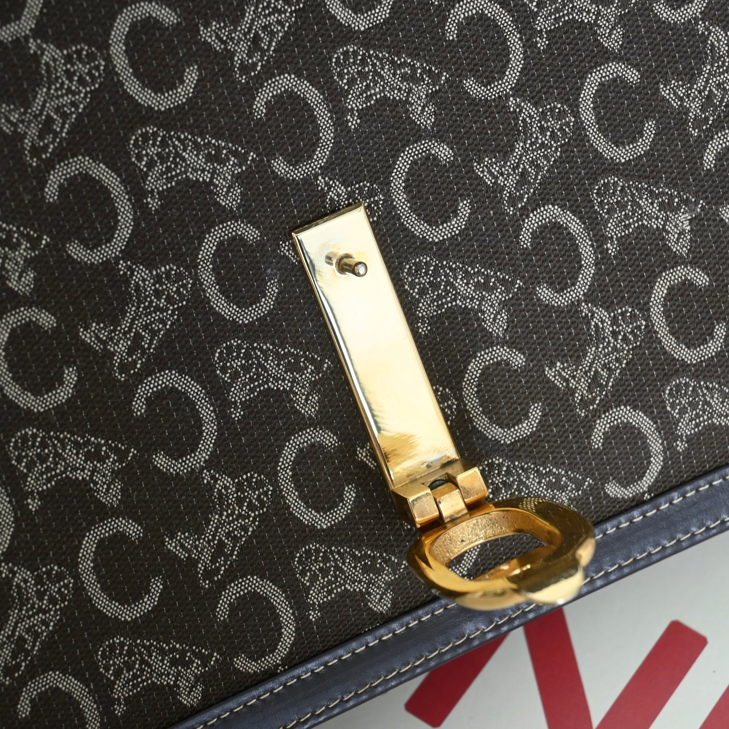 Celine Horse Carriage Brown Macadam Cloth Shoulder Bag