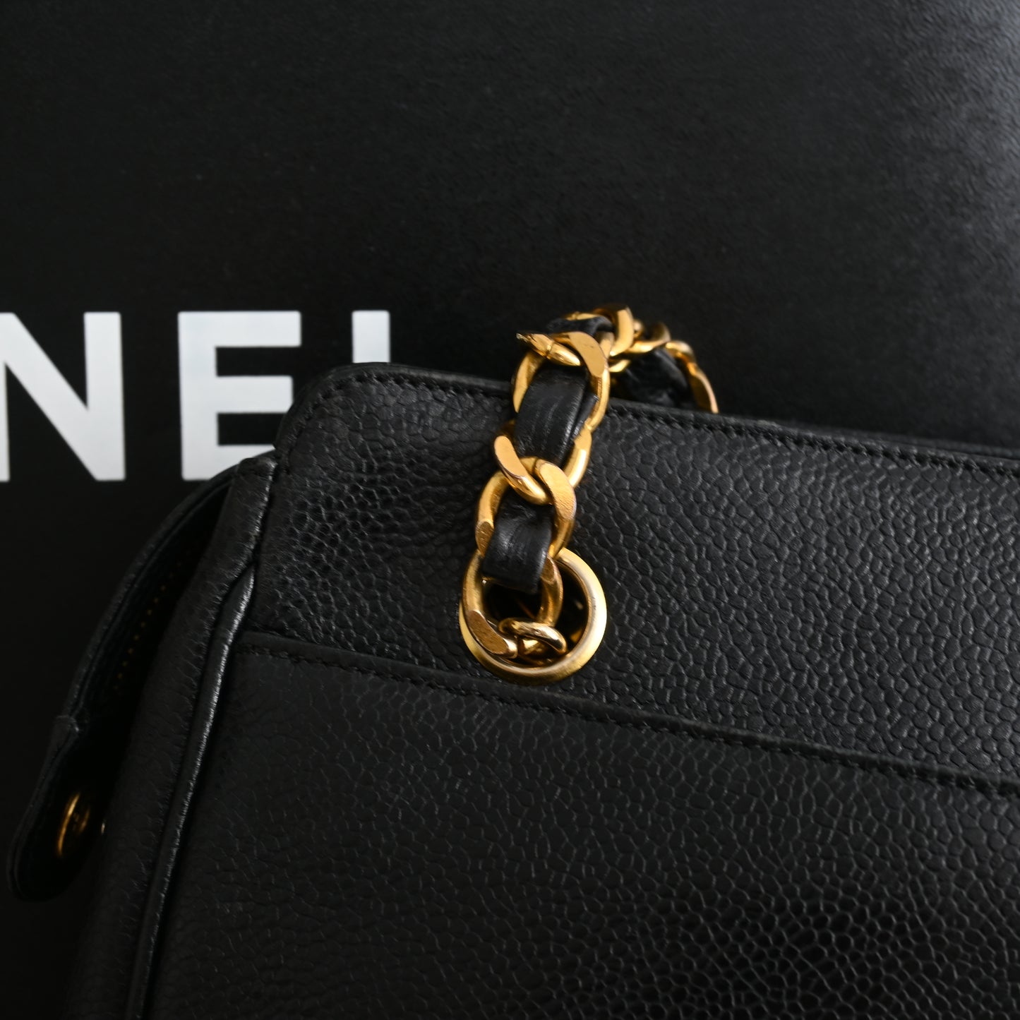 Chanel Triple CC Logo Chain Tote with Gold Ball