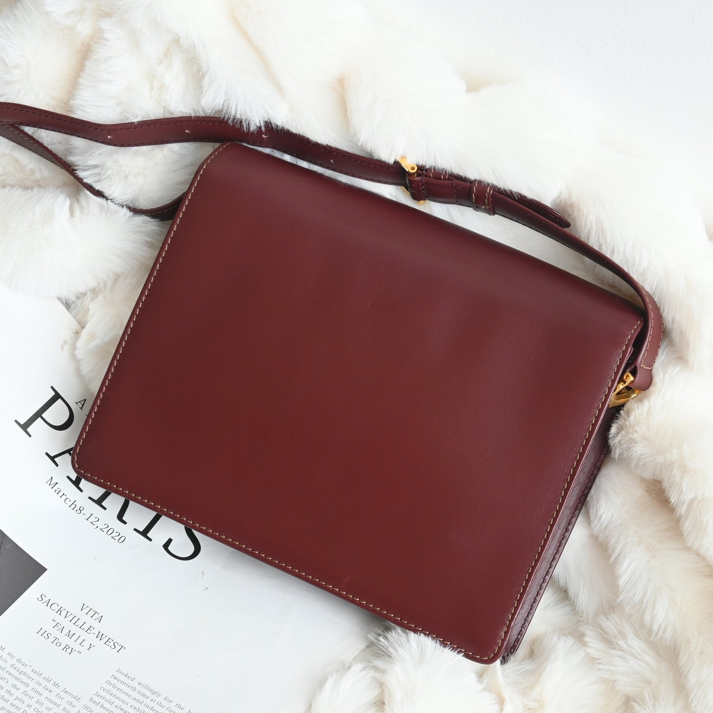 Cartier Must De Cartier Burgundy Envelope Bag
