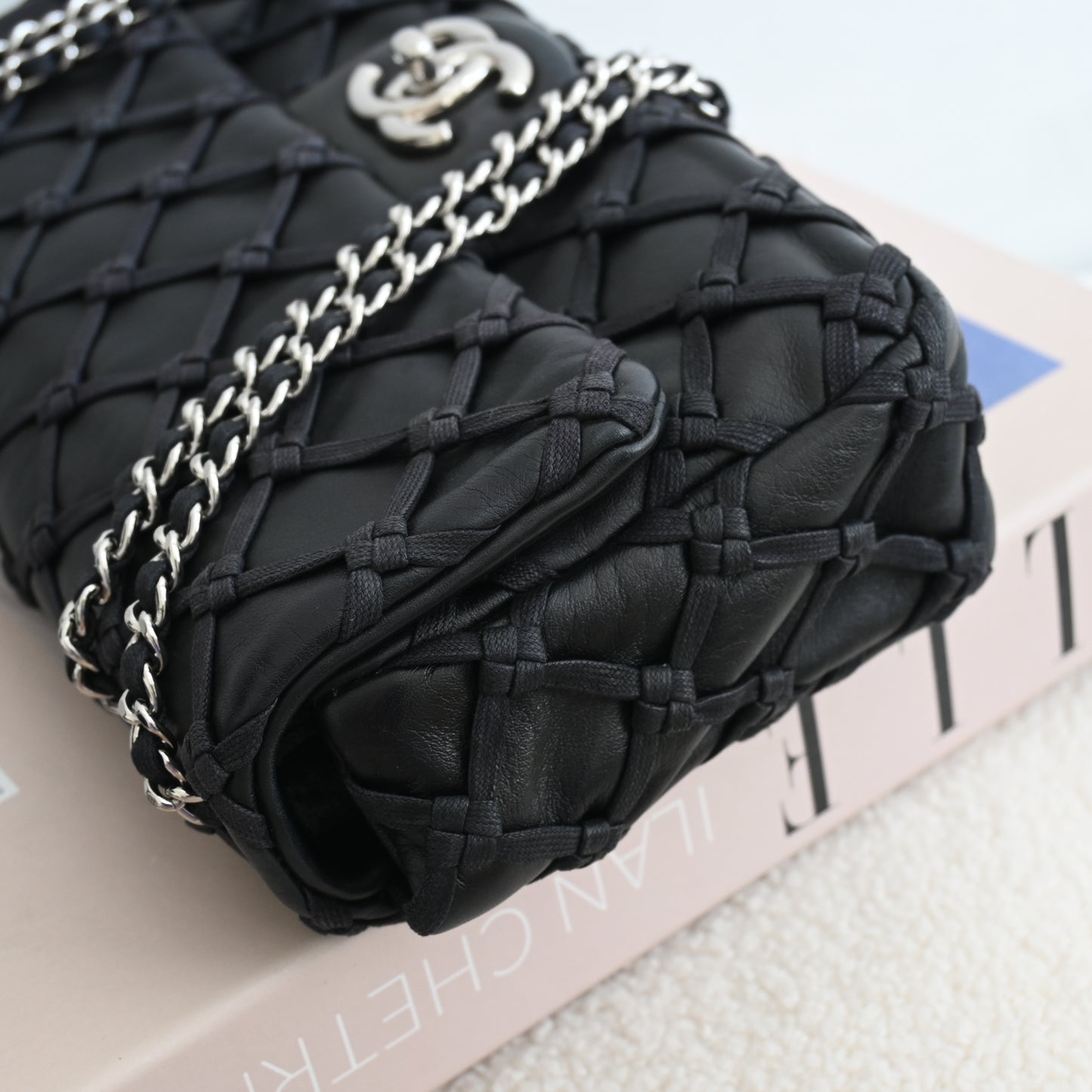Chanel Lambskin Canebiers Net Flap Bag Small