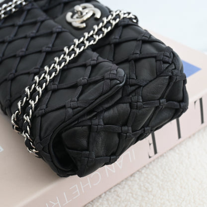 Chanel Lambskin Canebiers Net Flap Bag Small