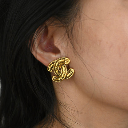Chanel Coco Mark Matelasse Earclip