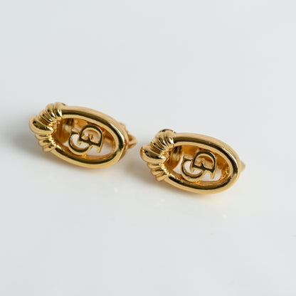 Christian Dior Vintage Oval Necklace Earclips Set