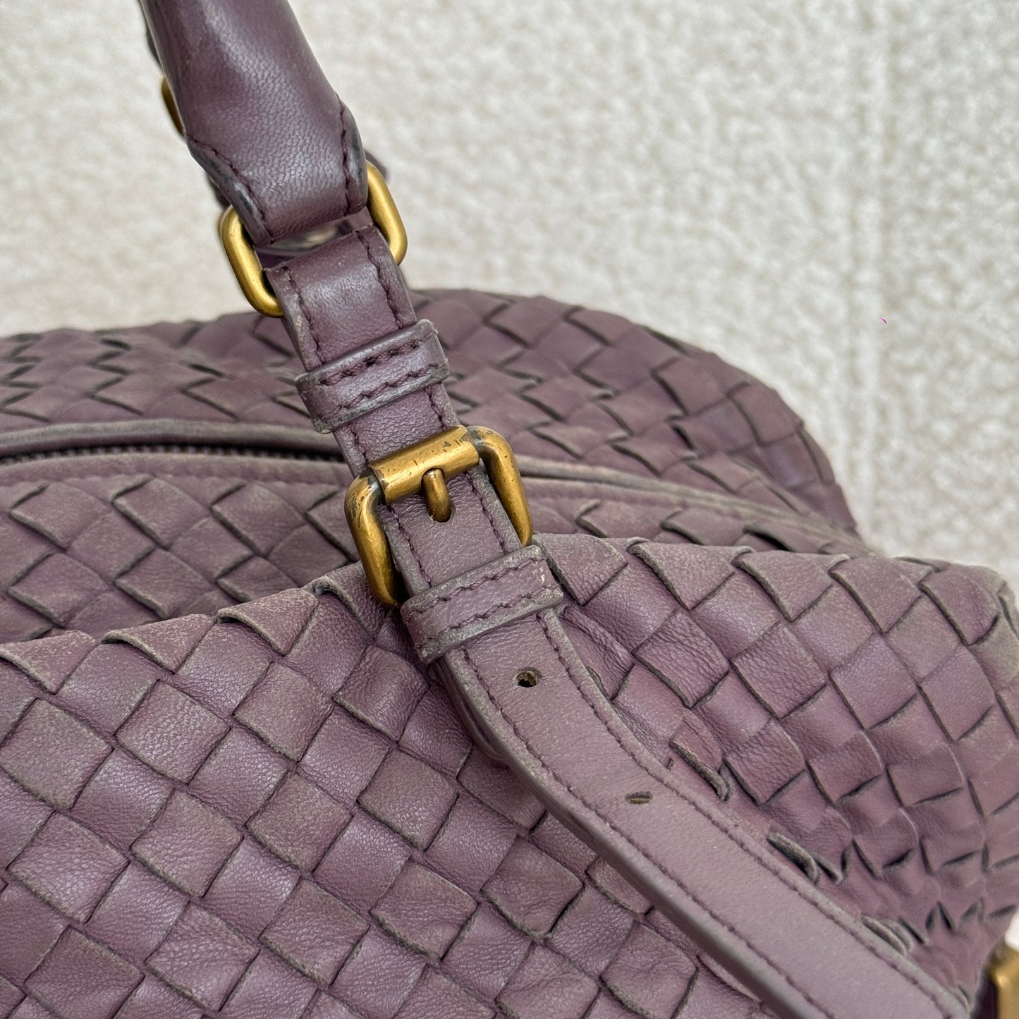 Bottega Veneta Violet Boston Bag