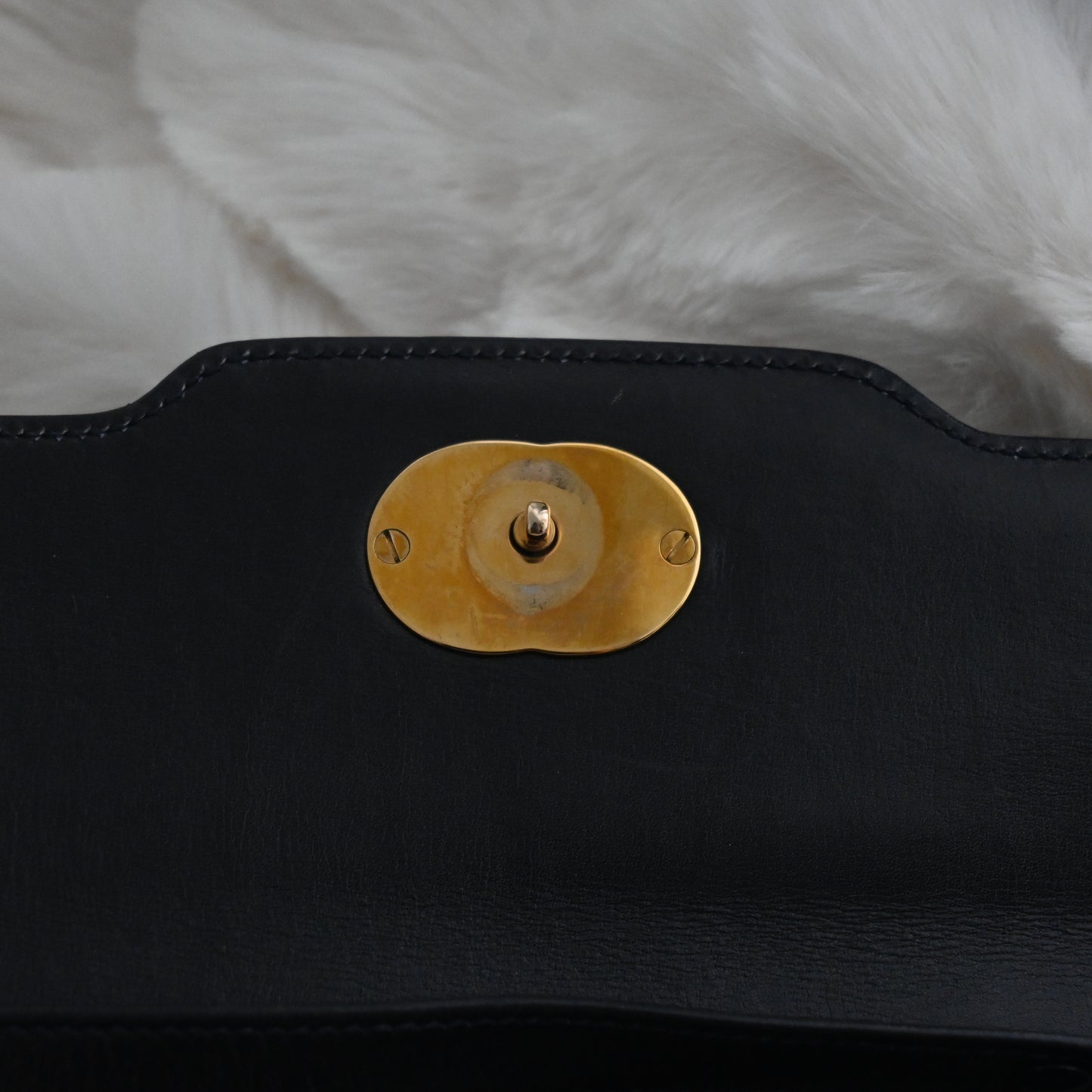 Gucci Turnlock G Navy Leather Bag