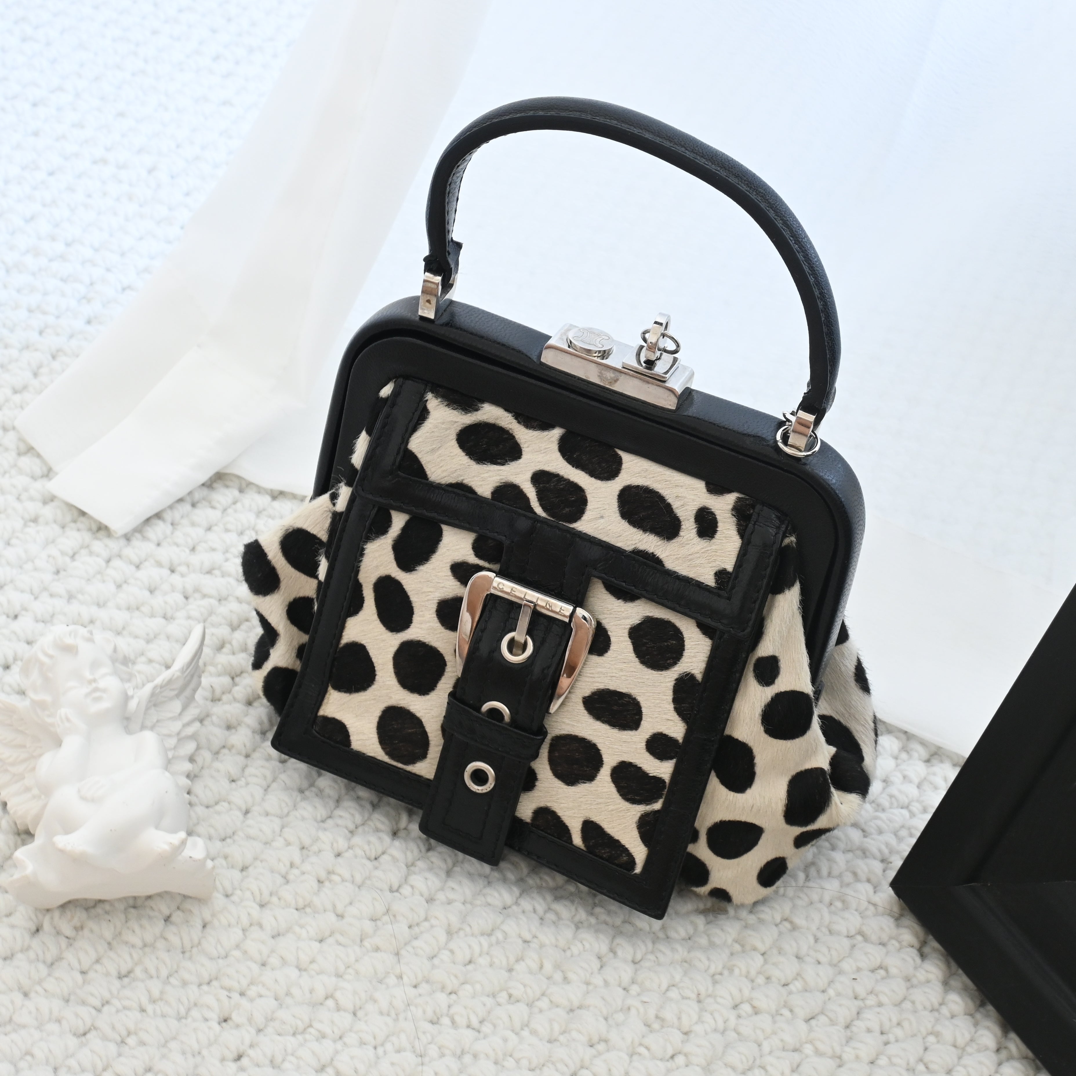 Celine Dalmatian Pattern Pony Hair Kiss Lock Mini Bag - Leluxe Vintage Sdn. Bhd.