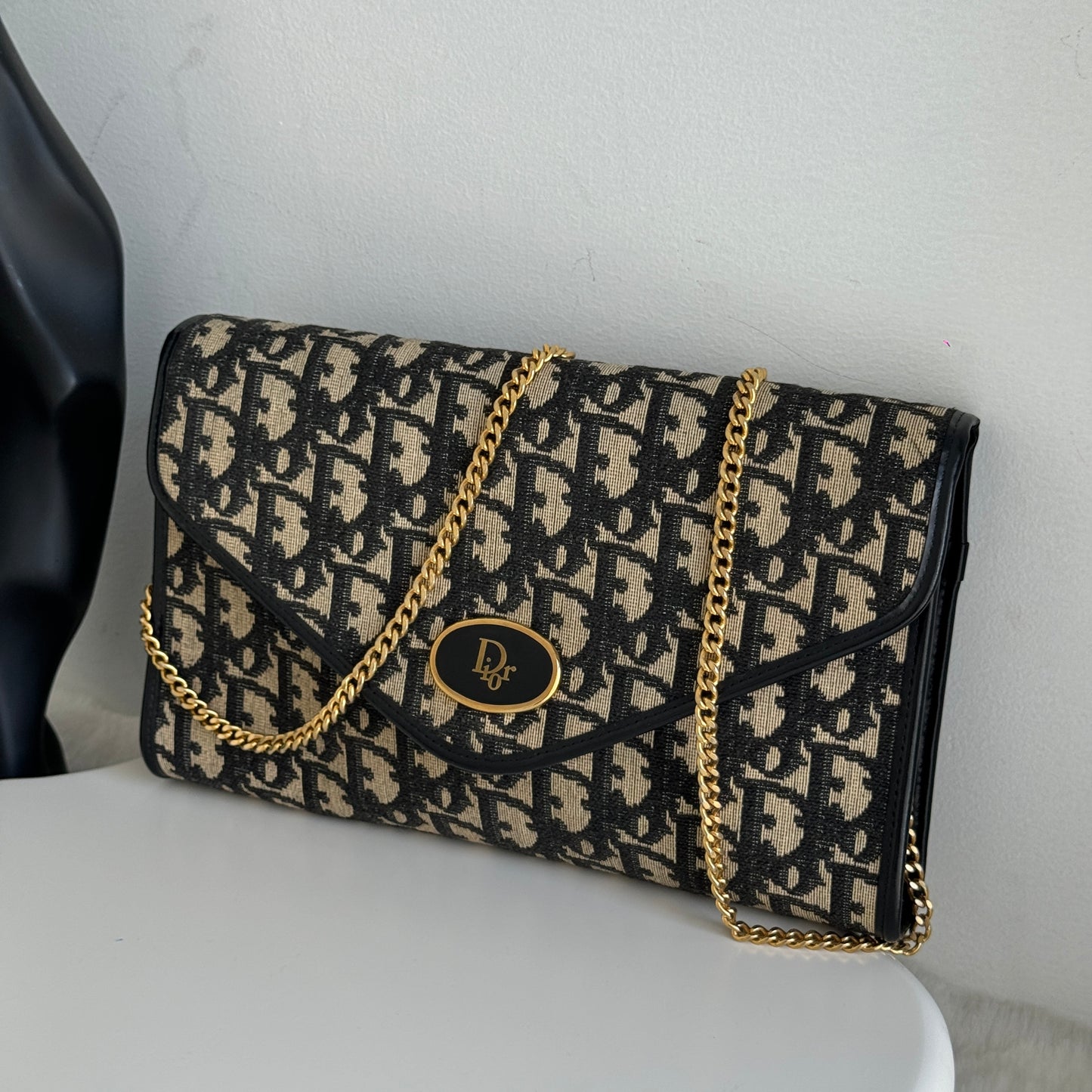 Dior Trotter Jacquard Chain Shoulder Bag