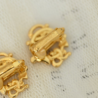 Christian Dior Vintage Pumpkin Anagram Earclips