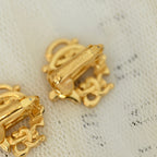 Christian Dior Vintage Pumpkin Anagram Earclips