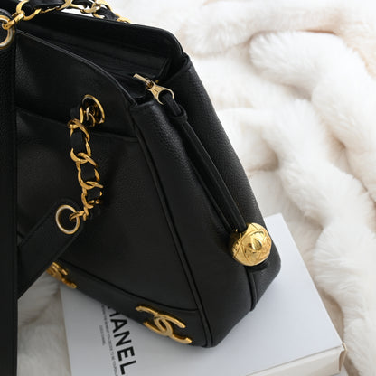 Chanel Triple CC Logo Chain Tote with Gold Ball