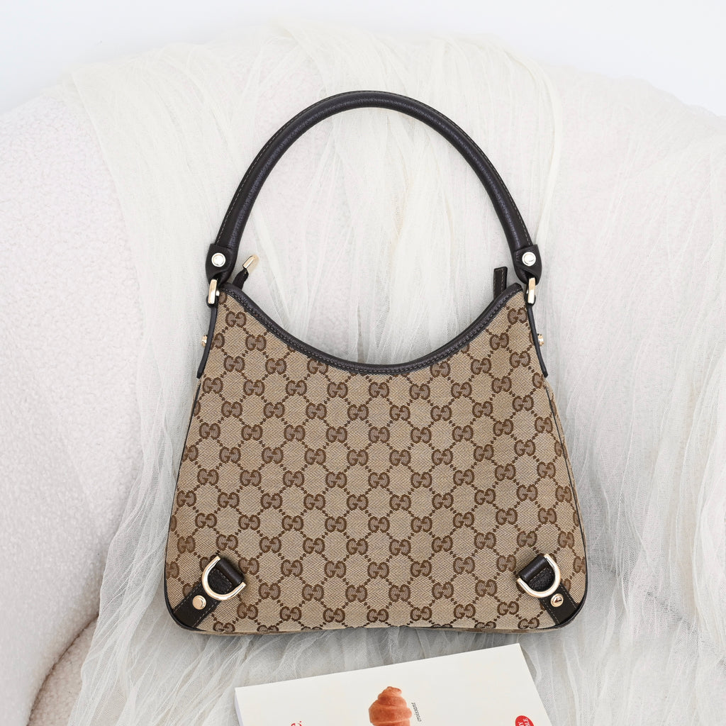 Gucci Abbey Canvas D Ring Hobo Bag - Leluxe Vintage Sdn. Bhd.