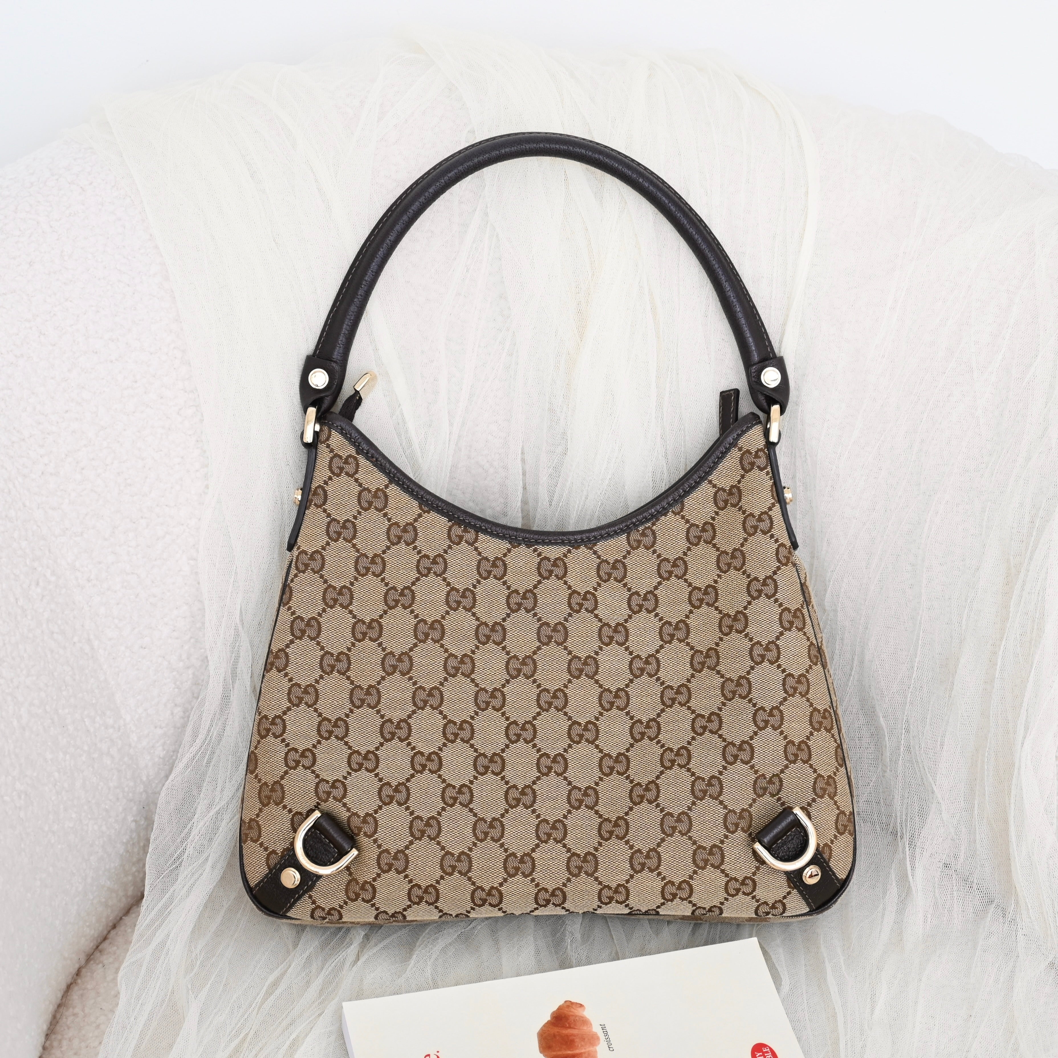 Gucci Abbey Canvas D Ring Hobo Bag - Leluxe Vintage Sdn. Bhd.