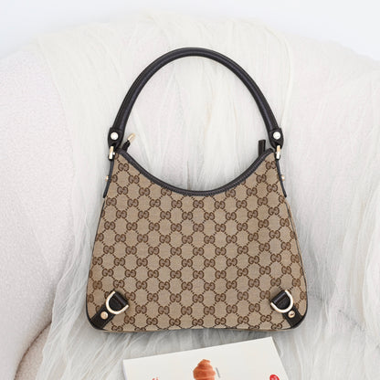 Gucci Abbey Canvas D Ring Hobo Bag