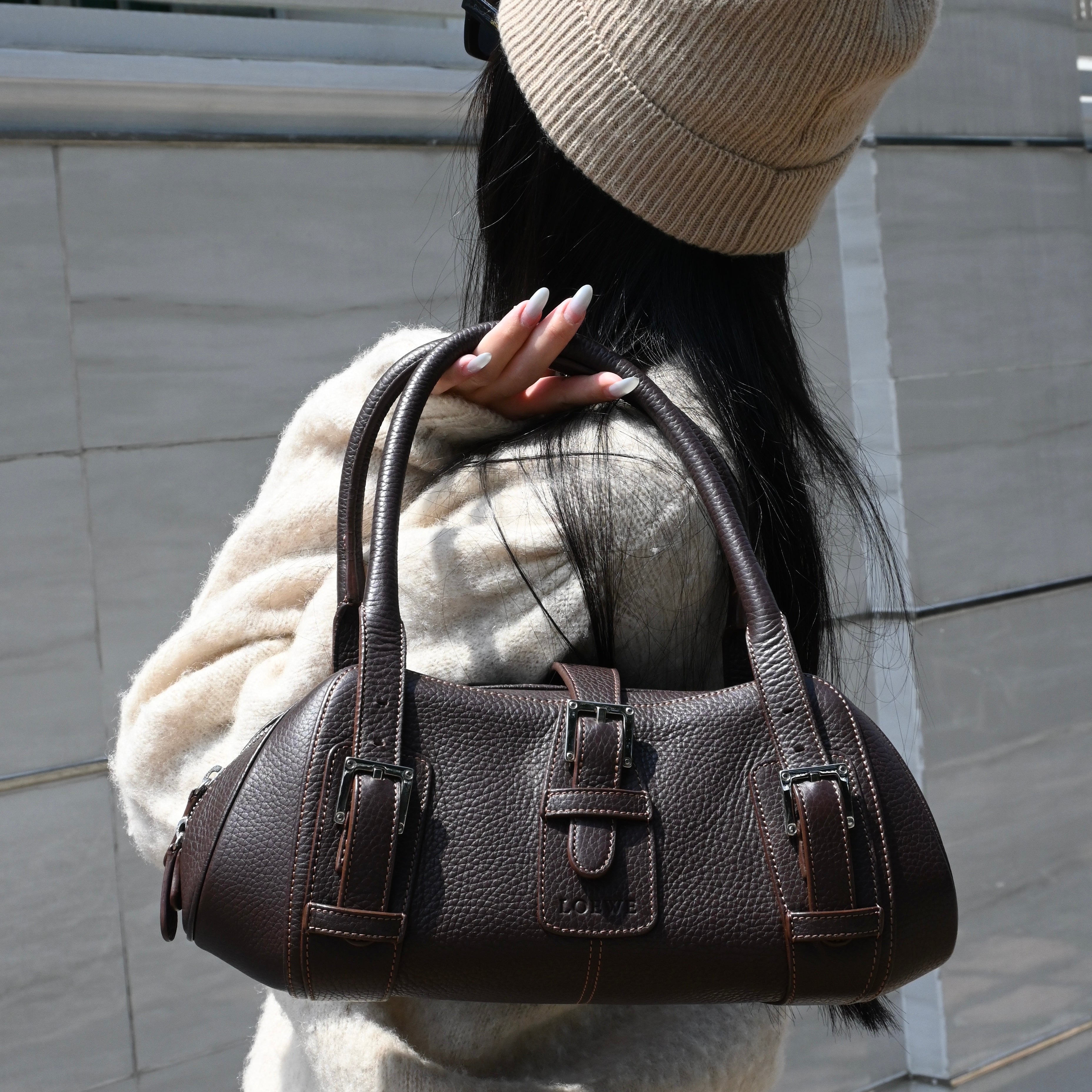 Loewe Senda Brown Leather Handbag