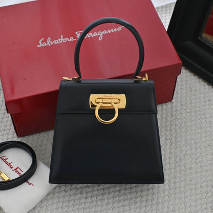 Salvatore Ferragamo Smal Gancini Kelly Navy