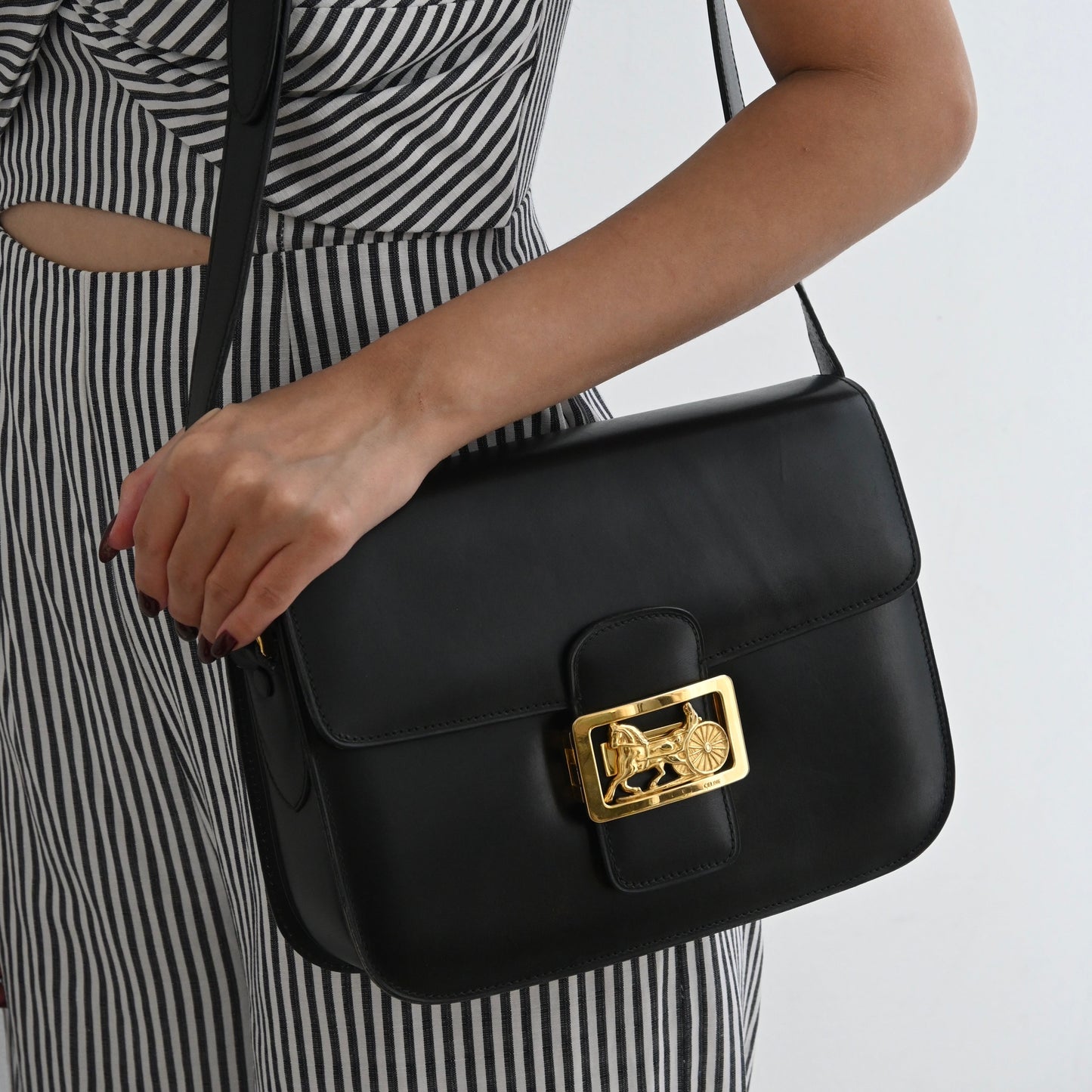 Celine Horse Carriage Box Calf Crossbody Bag
