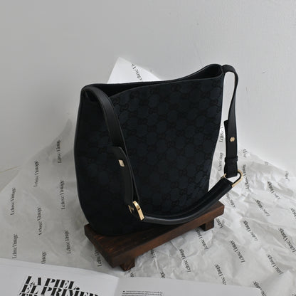 Gucci Navy Canvas Shoulder Bag