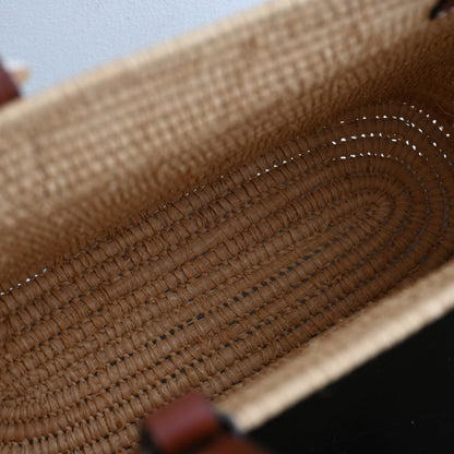 Loewe Anagram Small Square Basket Bag in Raffia