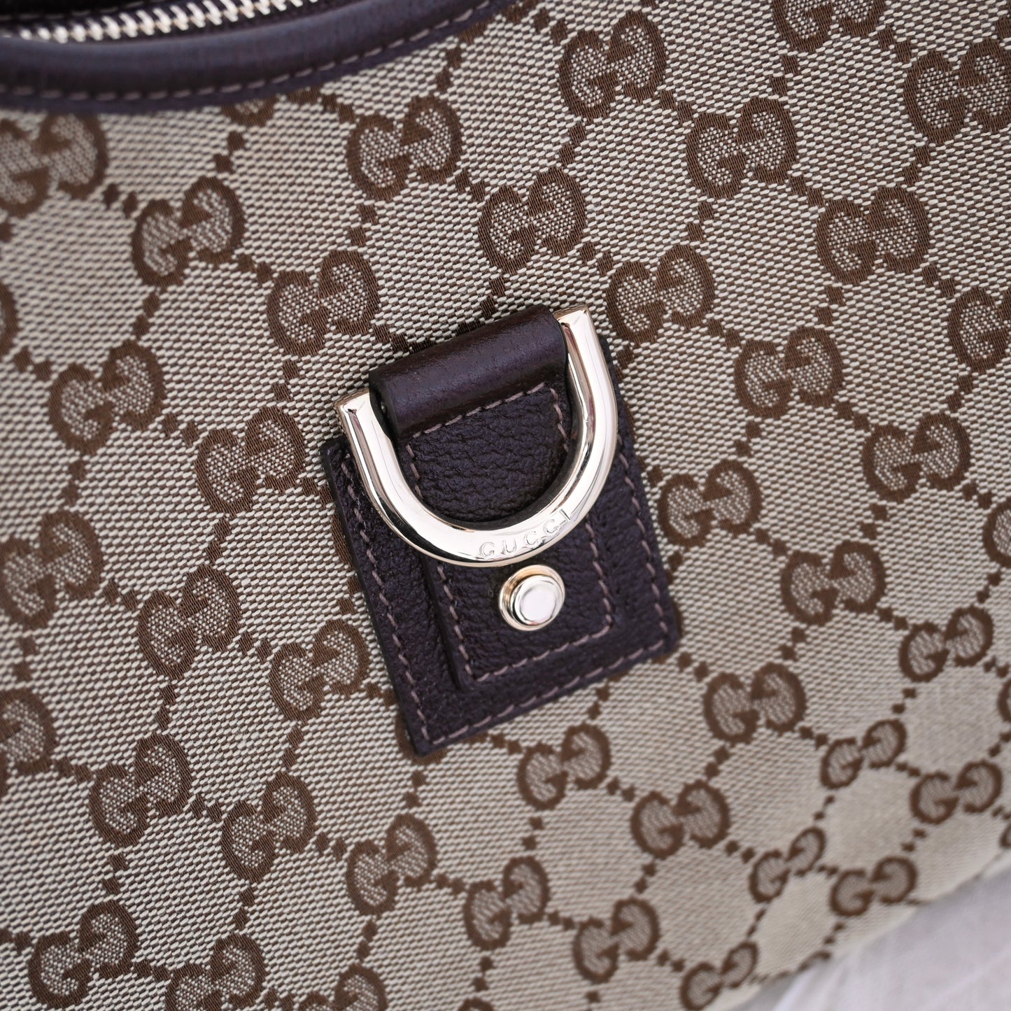 Gucci Abbey Canvas D Ring Hobo Bag