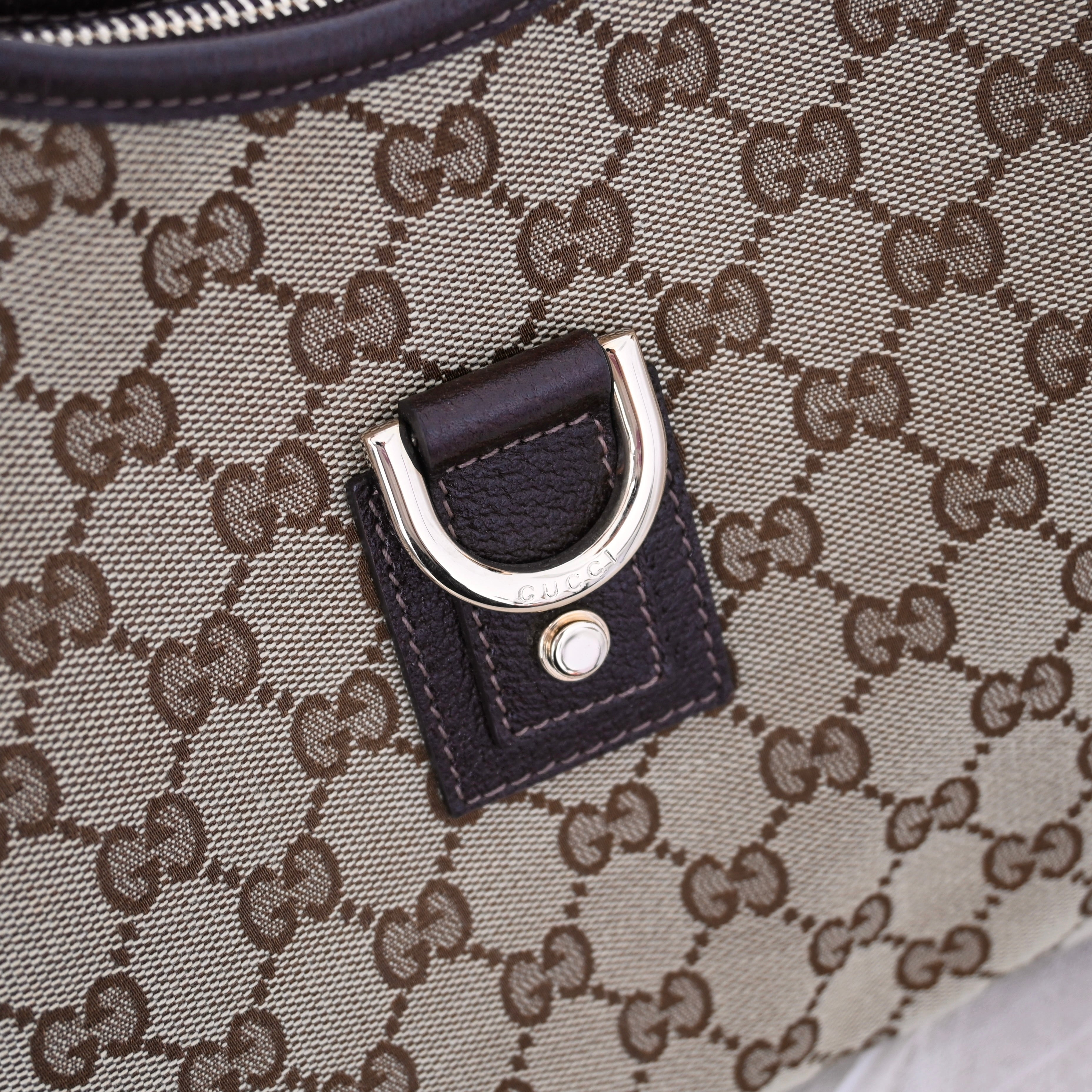Gucci Abbey Canvas D Ring Hobo Bag - Leluxe Vintage Sdn. Bhd.
