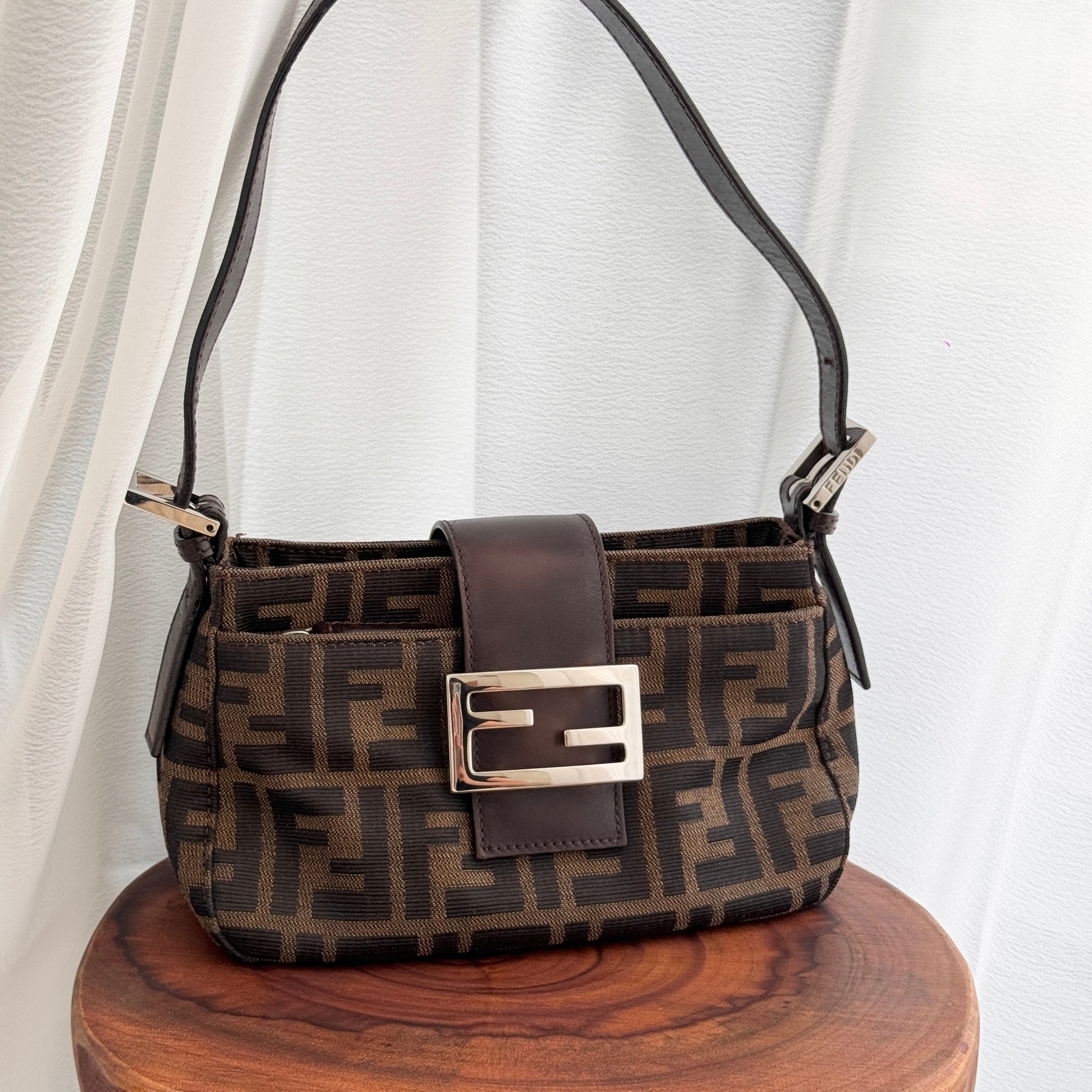 Fendi Mini Baguette in Zucca Monogram - Leluxe Vintage Sdn. Bhd.