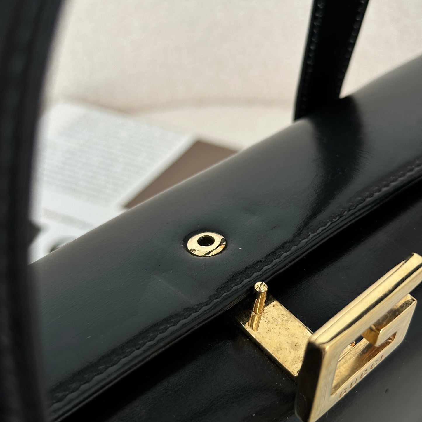 Old Gucci G buckle top handle bag