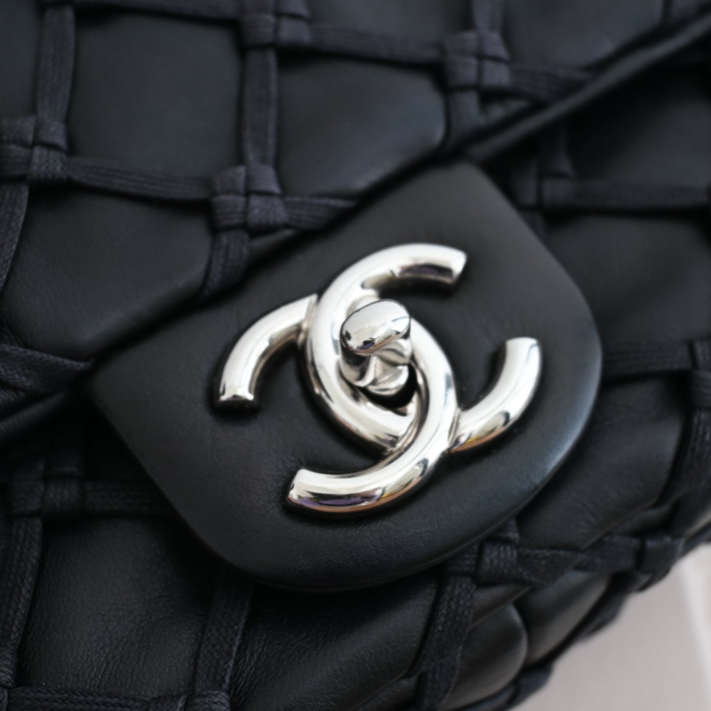 Chanel Lambskin Canebiers Net Flap Bag Small
