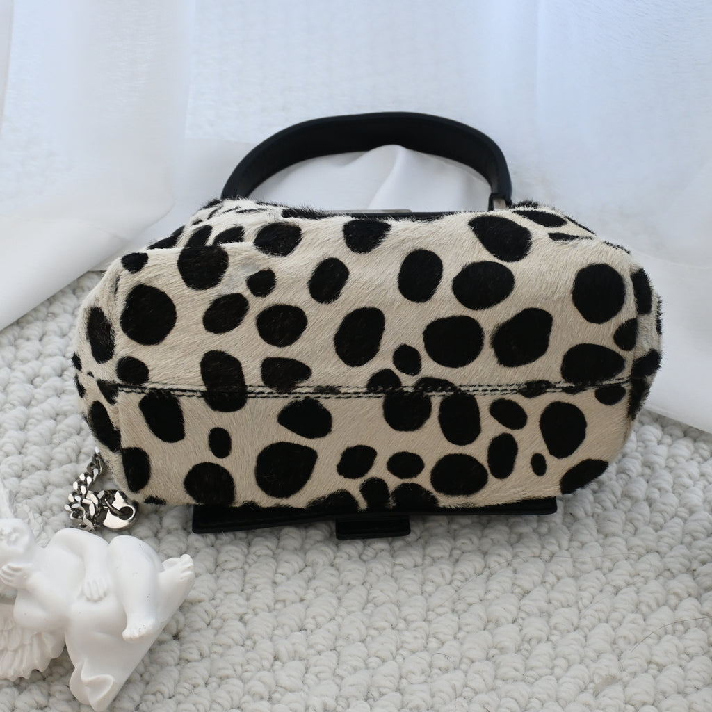 Celine Dalmatian Pattern Pony Hair Kiss Lock Mini Bag - Leluxe Vintage Sdn. Bhd.